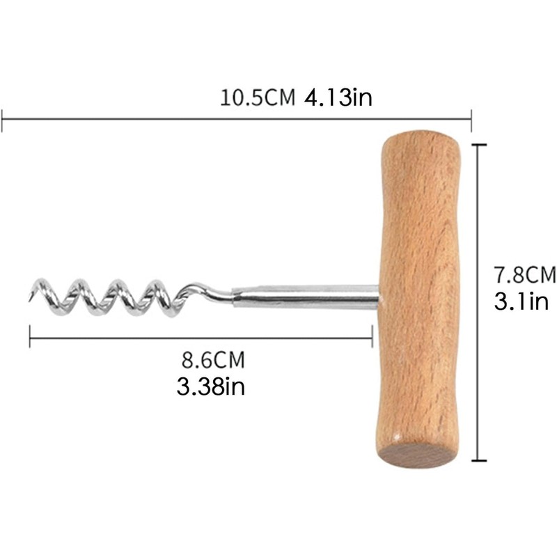 Stainless Steel T-Shape Manual Wine Opener | Professional Corkscrew |