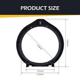 yorpyep Car Speaker Adapter, 6.5" Front Speaker Gasket, Audio Modification Accessories with Fixing Bolts, Compatible with Honda Fit Accord Civic CR-V CR-Z Insight Odyssey (Black)