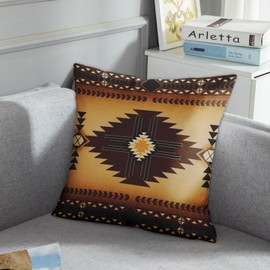 Emvency Throw Pillow Cover Santa Fe Creams South Western Decorative Pillow Case Home Decor Square 16 x 16 Inch Pillowcase