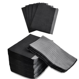 Amexo Black Dental Bibs 125pcs Disposable Tattoo Bibs 13"x18" Patient Clean Pad 3 Ply Waterproof Table Covers for Dental Clinic Tattoo Station