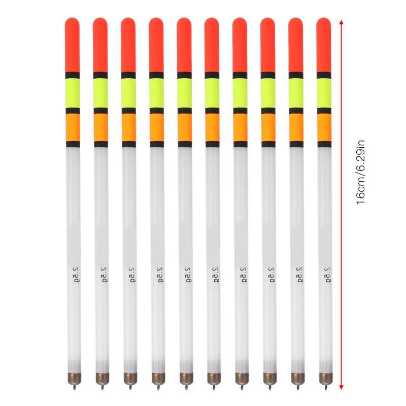 10 pcs Durable Plastic Fishing Floats Bobber Stick Tube Multi