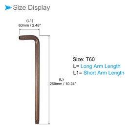 CoCud Tamper Proof Torx Key, T60 Torx, S2 Steel L-Shape Star Wrench - (Applications: for Basic Home Repair and Mechanical Maintenance), 1-Piece