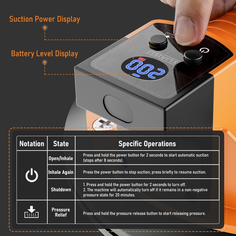 Battery Suction Cup for Tiles, Glass, Marble, 440LBS/200 KG Suction