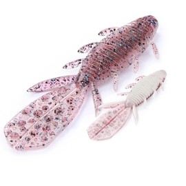 TSURINOYA 3.8-inch Hog Claw Worm, 3.8 inches (98 mm), 0.3 oz (7.5 g), 6 Packs/Bag, Rockfish, Acou, Soy, Crosoy Bass (Moebi)