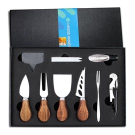 Cheese Knife Set 14 Piece, Stainless Steel Cheese Knives, Charcuterie Boards Accessories, Butter Spreader Knife, Charcuterie Utensils with Wine Accessories and Gift Box
