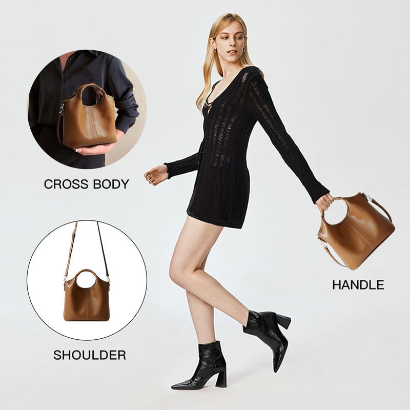 FION Leather Crossbody Hand Bags, Top Handle Shoulder Tote Bags