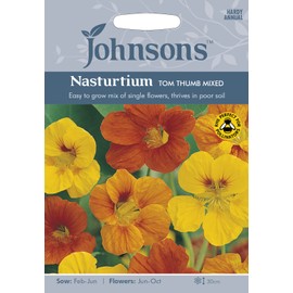 Johnsons 15147 Flower Seeds, Nasturtium Tom Thumb Mixed