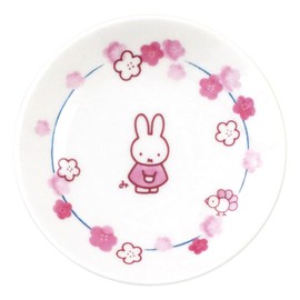 Dick Bruna 418113 Miffy Miffy Plate, Small Plate, Approx. 4.7 inches (12 cm) Diameter, Dishes, Goods, Miscellaneous Goods, Faint (Flowers), Made in Japan