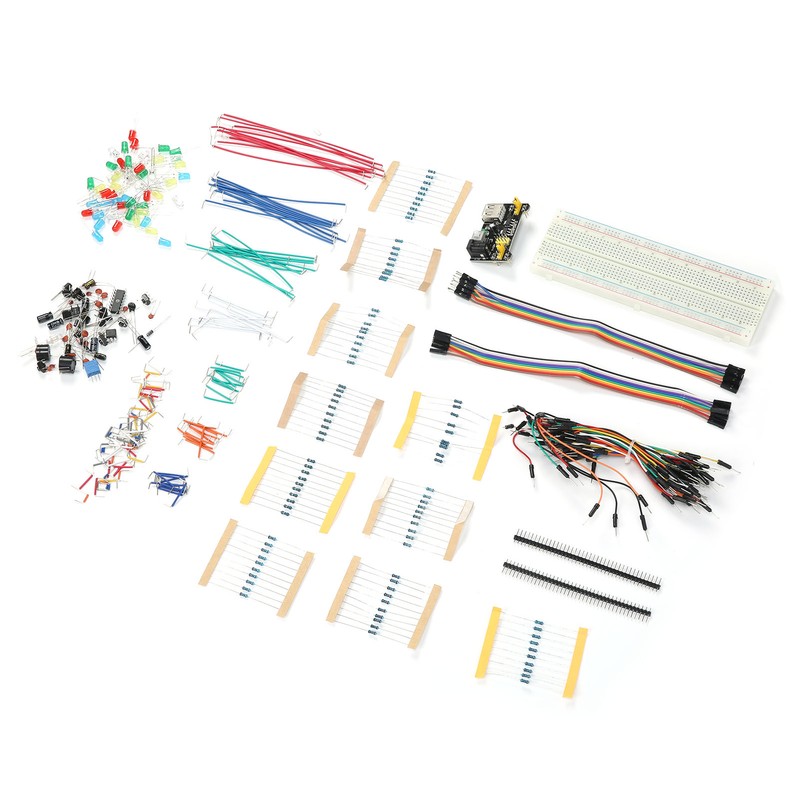 DIY Electronic Component Kit Jump Line Breadboard Ceramic Capacitor Resistor