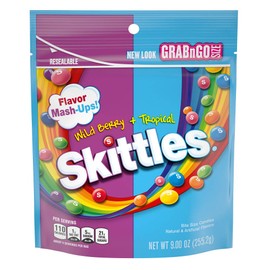 SKITTLES Mash-Ups Wild Berry and Tropical Candy, 9-Ounce Bag