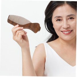 Outanaya Sandalwood Static Hair Comb for Women Portable Massage Tool with Elegant Cheongsam Design for Long Thick Hair Care and Scalp Circulation