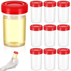 iplusmile 10 Pieces Urine Cups Sample Cups with Lid 60 ml Urine Sample Cup Urine Tube Urine Cups Ovulation Test Cup Sample Tube for Pregnancy Test Laboratory Random Colour