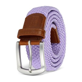 East/18 Perfect Fit Men Woven Stretch Golf Belt with No-Hole Design | Premium Material | Medium-Large | Lavender