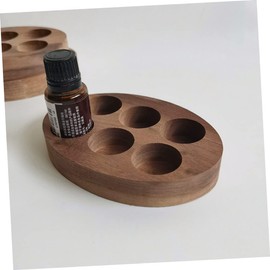 Beavorty 1pc Wooden Essential Oil Display Box Essential Oil Storage Organizer for Bottles Compartments Walnut and Practical Storage for Cases