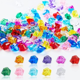 VIEVRE Gemstones for Children, Pack of 100 Diamonds Children, Diamond Decoration, Glass Stones Decoration, Decorative Diamonds, Diamonds, Gemstones, Colourful Acrylic Crystal Stones for Weddings,