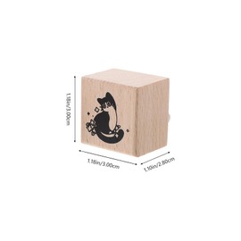 VILLCASE 2pcs Wooden Rubber Stamps, Cat Decorative Wooden Stamp Vintage Rubber Stamps for Card Making DIY Art Crafts Scrapbooking Journal Diary Letter