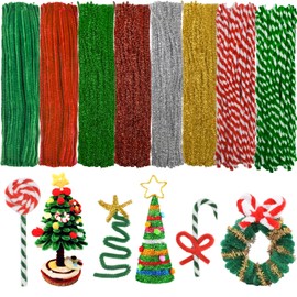 Christmas Pipe Cleaners 900Pcs in 9 Christmas Colors Pipe Cleaner Crafts Christmas Decoration Pipe Cleaner DIY Art Crafts