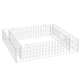 CHARMMA Gabion Raised Bed,Galvanized Steel Outdoor Planter Box,Metal Raised Garden Beds for Flowers,Vegetable,Fruits,Herbs Gabion Plant Beds for Patio,Garden,Lawn 39.4"x 39.4"x 7.9"(LxWxH)