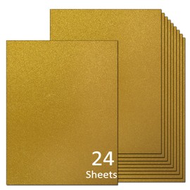 Gold Glitter Cardstock 8.5 x 11 Thick Paper, 24 Sheets in 12 Color Sparkly Cardstock No Shed for Card Making, Crafts, DIY Art Project,Birthday, Wedding Party Decor 92 lb/250 gsm