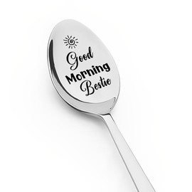 Best Friends Bestie Gifts Spoon for Women Girls Good Morning Bestie Spoons for Best Bff Friendship Gifts for Friends Birthday Graduation Christmas Gift for Tea Coffee Lovers Spoon