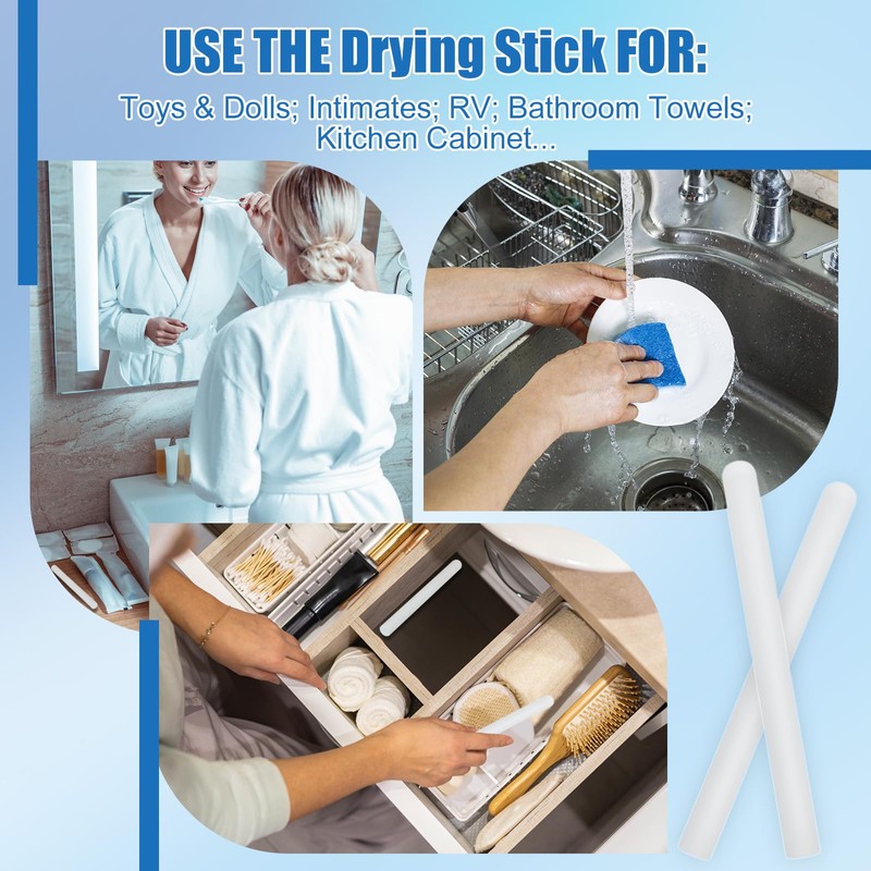 Timgle 20 Pcs Diatomaceous Drying Stick for Silicone Toys Reusable