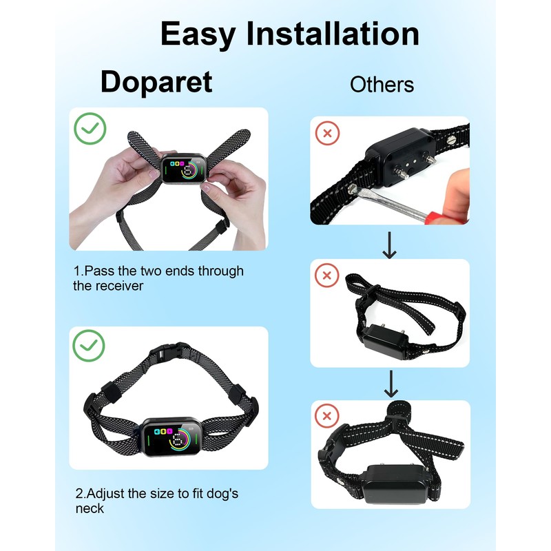 Doparet Heavy Duty Reflective Adjustable Replacement Strap, Soft Nylon Collar