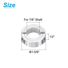 uxcell Double Split Clamp-On Shaft Collar for 7/8" Shaft, Two-Piece Clamping Collar 1-5/8" OD, 1/2" Thickness, Aluminum Alloy Set Screw Split Collar Clamp