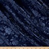 Ben Textiles Rose Satin Jaquard Navy Fabric By The Yard