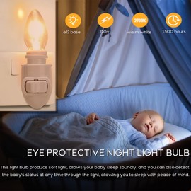 OuuKoo Night Light Bulb Warm White Replacement Bulbs - E12 Light Bulbs - 7Watt Incandescent Light Bulbs - 15 Packs, Warm White Glow - Dimmable (Night Light Bulbs 7 Watt)