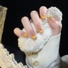 Nail Tip, Short, 24 Pieces, Flesh Claws, Gradient, Cat Eye,