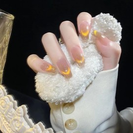 Nail Tip, Short, 24 Pieces, Flesh Claws, Gradient, Cat Eye, Magnet, Popular, Sparkle, Glossy, Ballet, Short, Round Tip, Japanese Style, Stylish, Spring & Summer Nail, Coming of Age Ceremony, School
