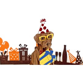 AIT PAPER ART 3D POP UP Anniversary semi-manual dog Greeting Card with thick hand stikers- nice for Valentine's day Graduations, Birthdays, and Special Occasions