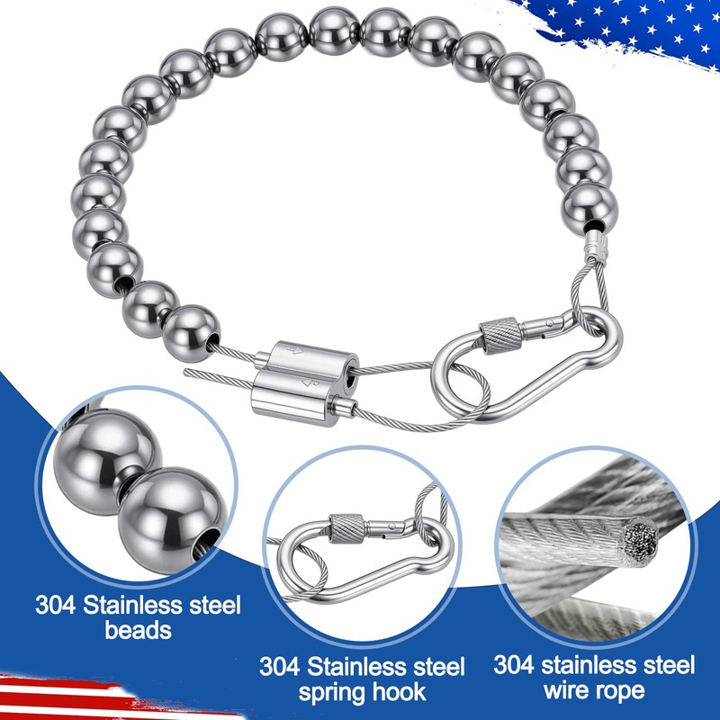 Lechansen Flag Pole Accessories Parts, Heavy-Duty Beaded Retainer Ring with