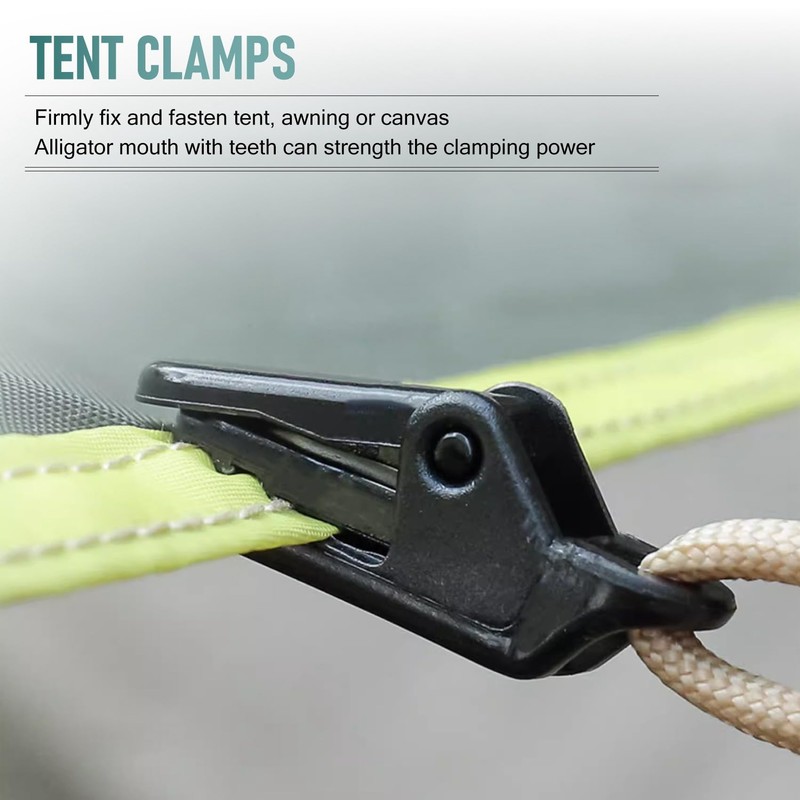20Pcs Tent Awning Canopy Clamp Tarp Clip Snap Canvas Anchor