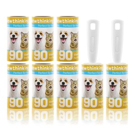 Newthinking Lint Rollers, Lint Roller Pet Hair Remover with 2 Handles, 720 Sheets Extra Sticky Lint Roller Refills for Clothes, Pet Hair and Furniture, 8 Refills(90 Sheets Per)