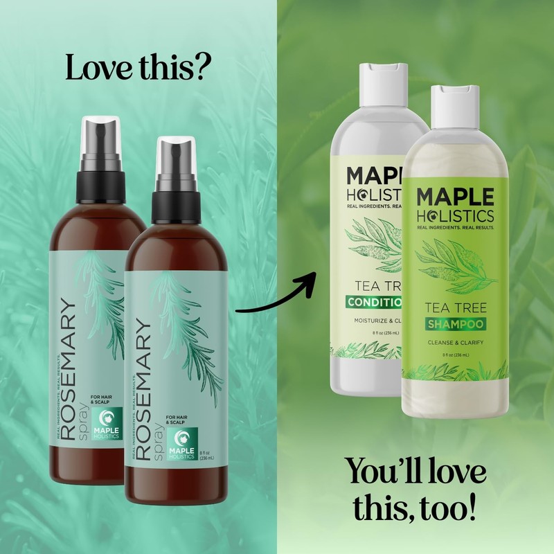 Maple Holistics Rosemary Hair Spray 8oz with Sprayer 2-Pack