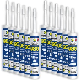 12 x C-Tec FC1 Unique All-In-One Filler and Caulk White - 310ml