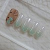 Green Jade Glazed Handmade Nail Tips - Long Ballerina /