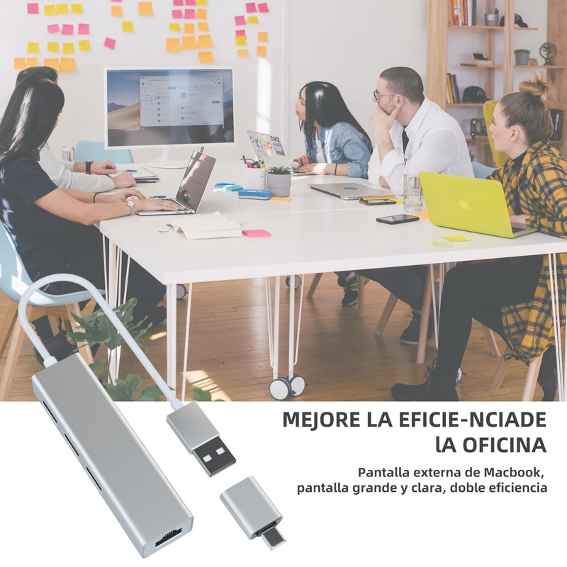 (con Adaptador USB C) 4 En 1 Adaptador USB Ethernet,