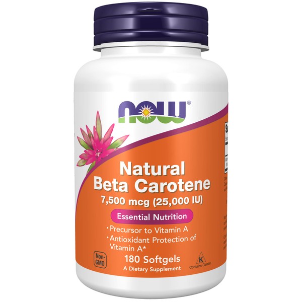 Now Foods Beta Carotene (Natural) - 180 Softgels 2 Pack