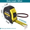 16ft Tape Measure with Fractions, 3/4" Wide Metal Blade, Compact