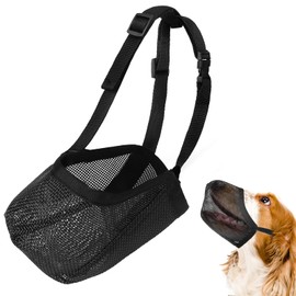 Muzzle for Dogs, Anti-Toxic Bait Muzzle for Dogs, Soft Adjustable Mesh Muzzles, Soft Muzzle for Small, Medium and Large Dogs, Adjustable Eating Protection, Dog Biting and Chewing (L)