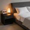 Night Stand with Charging Station, 23 Inch Tall Fluted Modern