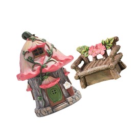 CAXUSD 1set Resin House Shaped Craft Ornament for Home Decor Delicate Garden Decoration Chair Adornment for Living Room Bedroom and Shop Accents