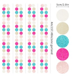 Teal Rose-Gold Champagne Party-Decorations Streamers - 52Ft Popular Girls Birthday Hanging Paper Garland Banner,Baby Bridal Shower Music Wedding Bachelorette Engagement Disco Supplies Decor Hugtmr