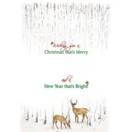 Performing Arts Glitter Embellished, Full Color Inside Design Deer and Birches Stationery Paper, 66198-14