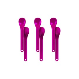 TalkTools Cucharas magenta texturizadas | Proporciona conciencia oral durante la alimentación | Fomenta el cierre de labios | Normaliza la aceptación de alimentos con una variedad de texturas (texturizado, paquete de 6)