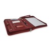 Junior Zippered Business Padfolio with Notepad - Burgundy PU Faux
