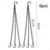 CAASFOOY Black Set of 6 Hanging Baskets Hanging Chain Metal