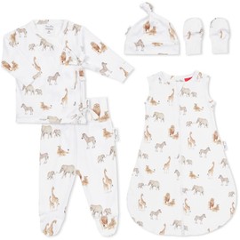 Aster & Oak 5 Piece Organic Cotton Gift Box Set - Savannah, 0000 (Newborn)